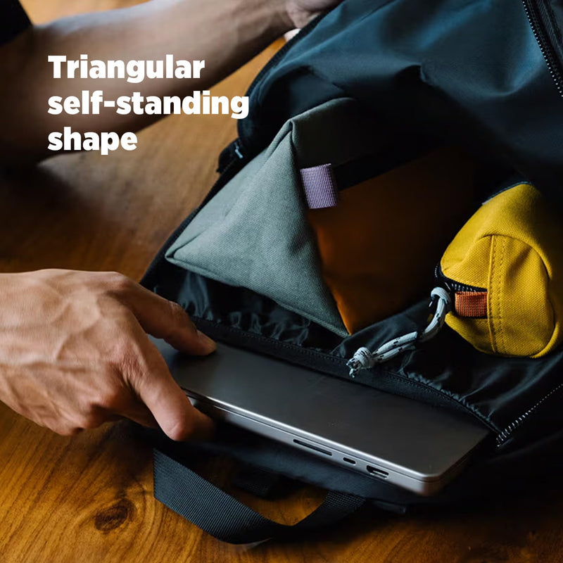 Topo Designs Dopp Kit - Travel Bag for Personal Care Essentials, Self Standing Triangular Shape, Fully Lined for Easy Cleaning, Recycled Nylon (Navy/Navy) 3L Navy/Navy