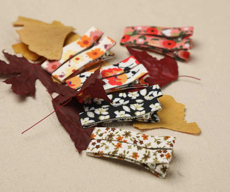 [Australia] - FANCY CLOUDS Hair Clips for Girls Women Toddler Baby,Assorted 20Pcs Flower Fabric Fully Lined Small Alligator Clips Hair Accessories for Teens Child Kids Gifts flower print 