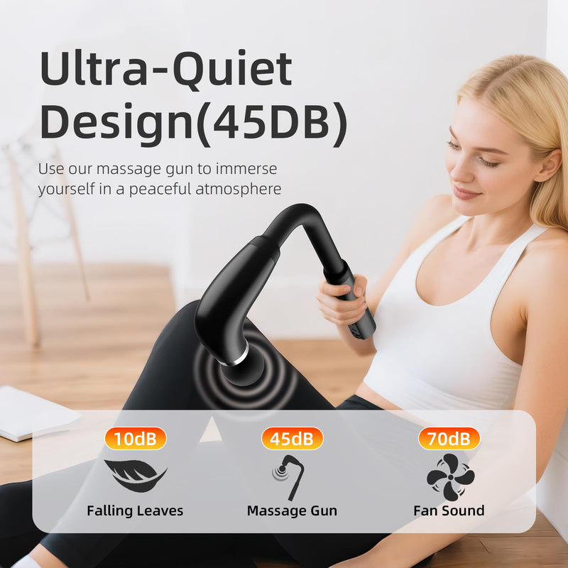 [Australia] - Massage Gun with Upgraded Extension Handle, Back Massage Gun Deep Tissue, Back Massager for Pain Relief for Muscles Neck Shoulders Waist Arm Legs Foot, 4 Replaceable Heads & 9 Speed Levels（Black） 