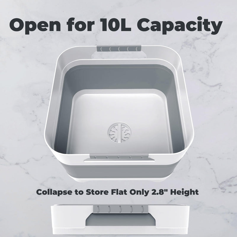 [Australia] - Wash Basin for Baby Bottles, Foldable, Versatile Wash Tub for Kitchen, RV, Outdoor Camping Sink, Sturdy & Easy to Clean Gray 