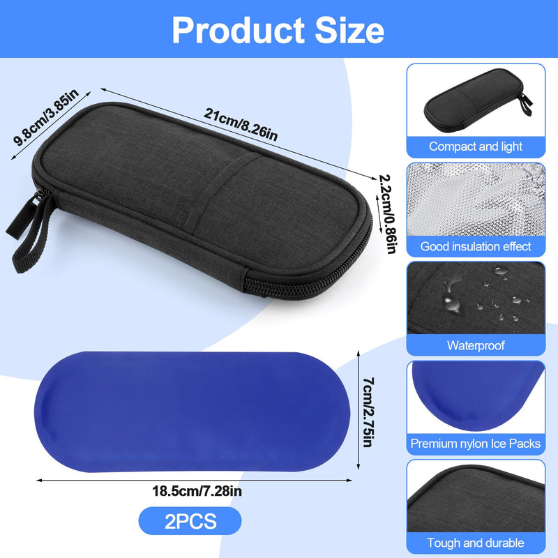 [Australia] - MXTIMWAN Insulin Pen Cooler Bag, Diabetic Medication Bag, Insulated Medicine Bag Airplane, Cooler Diabetes Medication with 2 Ice Packs for Holding Diabetic Utensils 