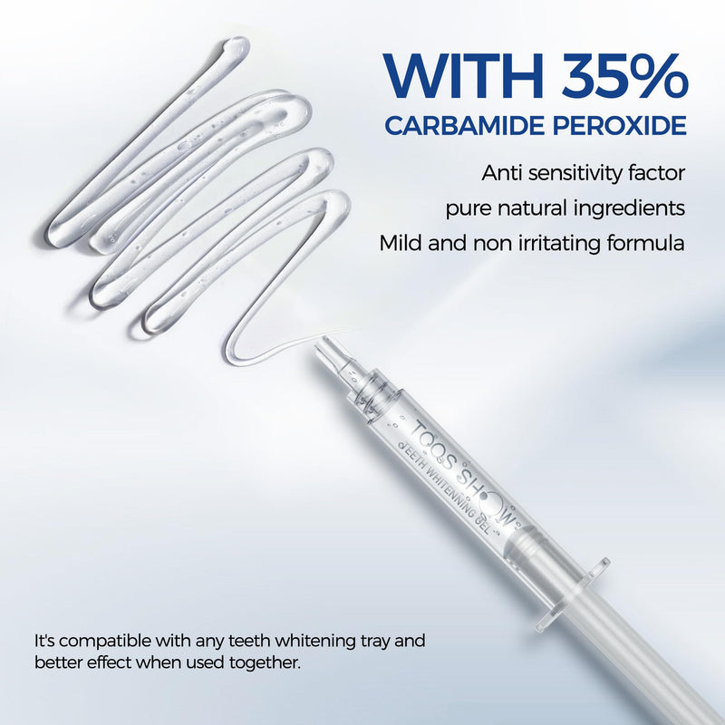 [Australia] - 5 x Teeth Whitening Gel (4+1 Desensitizing Gel), No Sensitivity Teeth Whitening Gel Kit, Effective Teeth Whitener, Travel-Friendly Tooth Whitening Pen, Carbamide Peroxide Tooth Bleaching 0.1 Fl Oz (Pack of 5) 