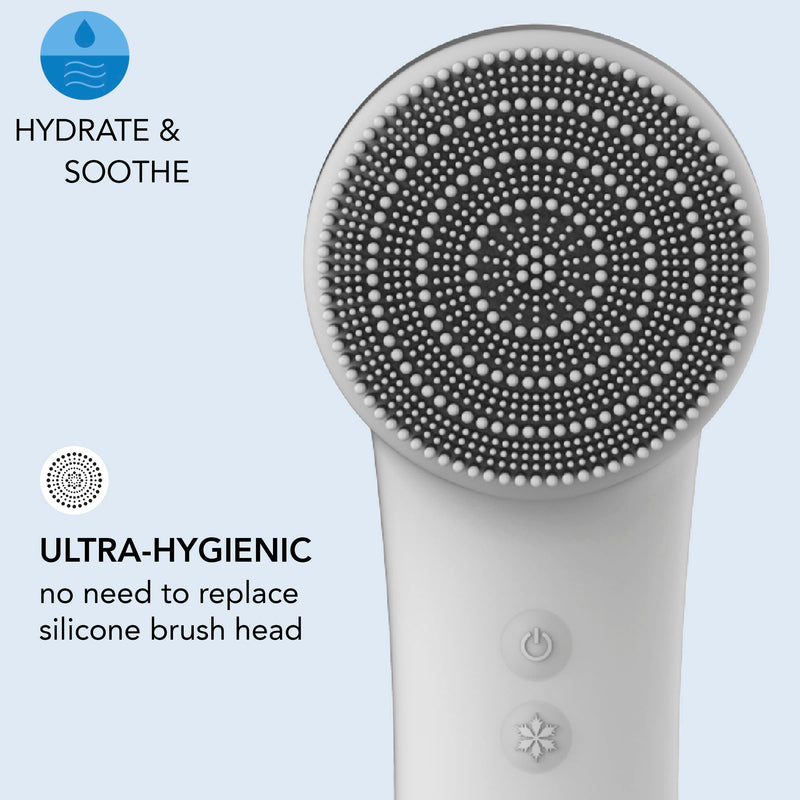 [Australia] - skn by conair Cryotherapy Advanced Facial Cleansing Brush, Featuring Ultra-Hygienic Silicone Brush Head and Cool Plate to Help Soothe Inflammation and Reduce Puffiness 