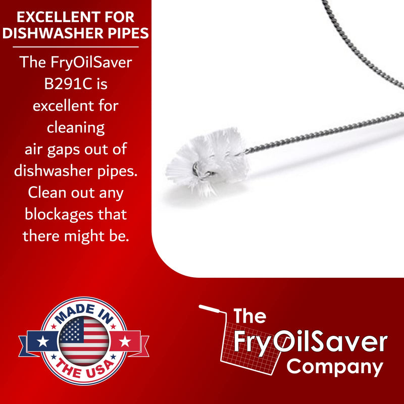 [Australia] - Flexible Dishwasher Cleaning Brush, Sink Snake Drain Cleaning Tool, Vinyl Pipe Cleaner, CPAP Hose Cleaner, Extra Long 48" Unclogger Tool Perfect for Kitchen Sink Drain Cleaner by FryOilSaver Co. B291C 