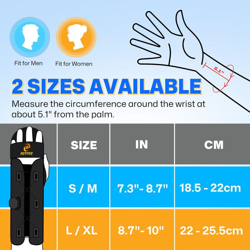 Resting Hand Splint with Adjustable Knob, Carpal Tunnel Wrist Brace Night Support with Removable Wrist Splint, Pain Relief for Stroke Recovery, Tendonitis, Arthritis, etc. Either Hand, S/M,L/XL L/XL