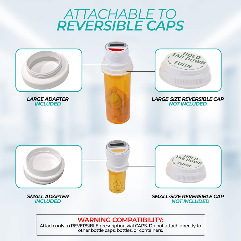 Portable Medication Reminder System with Two Timer Caps – Compact Organizer for Pills, Vitamins & Supplements for Travel or Home Use.