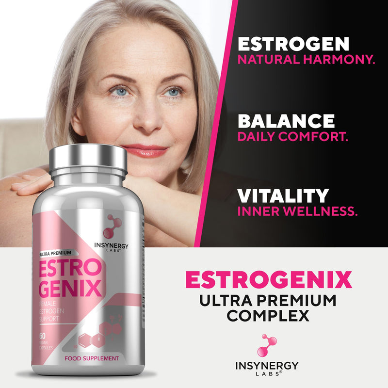 EstroGenix – Estrogen Tablets for Women (Highest Dosage in UK) Hormone Balance Supplement, Estrogen Booster Pills 60 Vegan Capsules 60 count (Pack of 1)