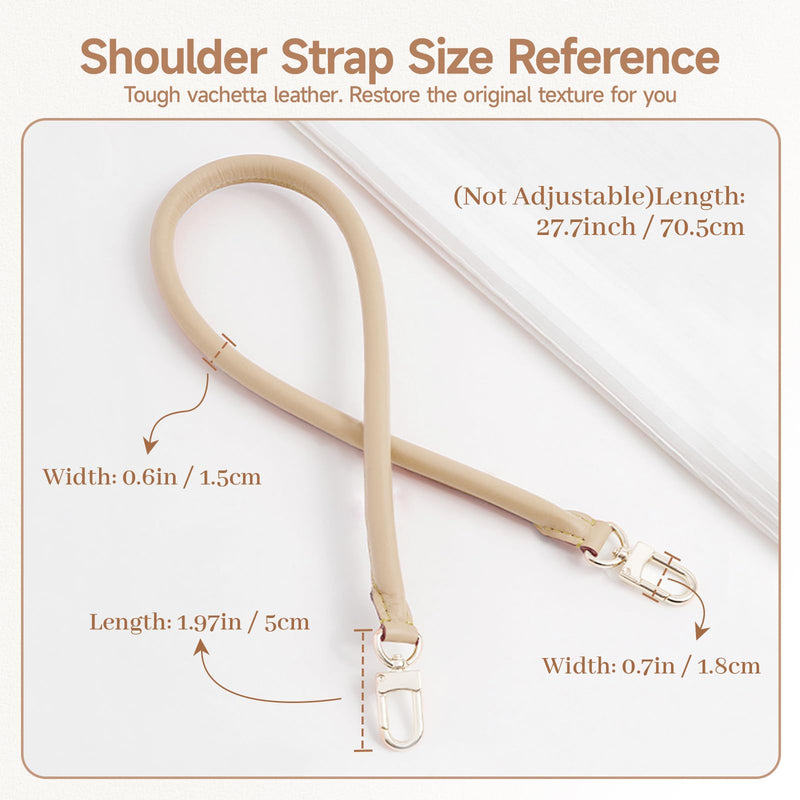 Bag Genuine Vachetta Leather Shoulder Short Strap Replacement Fit for Graceful Damier or Speedy25 30 35(Apricot) Width: 0.6in Length: 27.7in-apricot