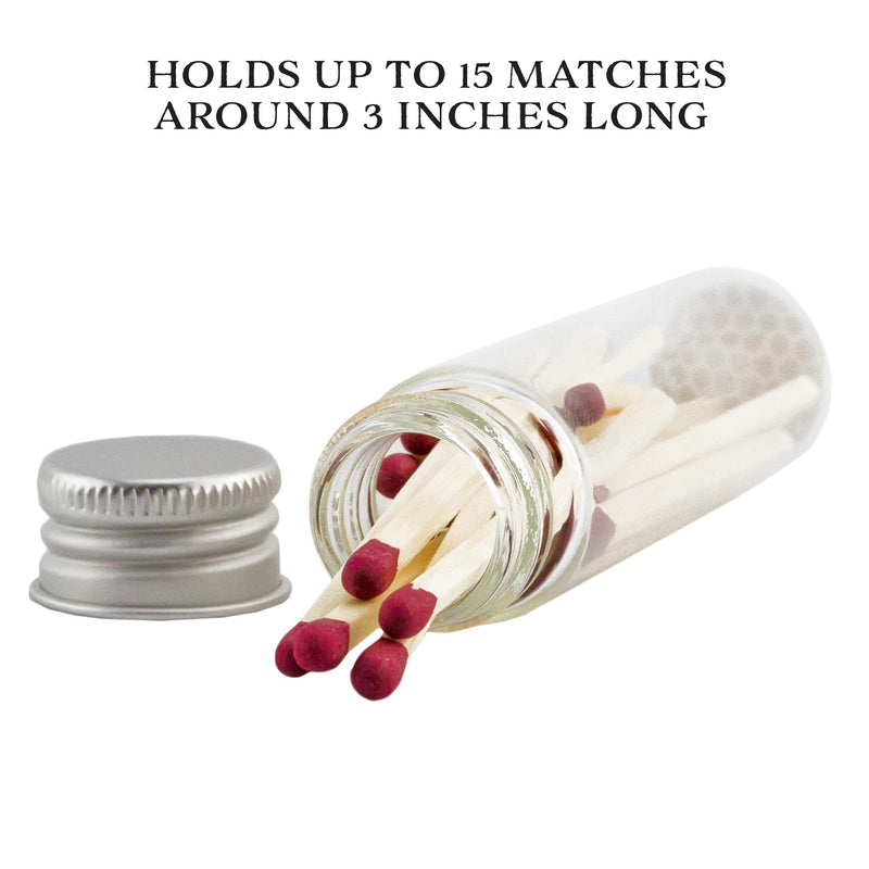[Australia] - Darware Party Favor Matches Jars (24-Pack): Empty Glass Vials with Strike Stickers for Wedding Favors and DIY Gifts 