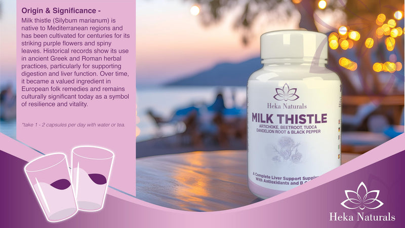 Heka Naturals Milk Thistle Complex | 90 Capsules | Milk Thistle with Artichoke, Turmeric, Dandelion Root, Aloe Vera, Ginger, Red Raspberry & Zinc | Food Supplement