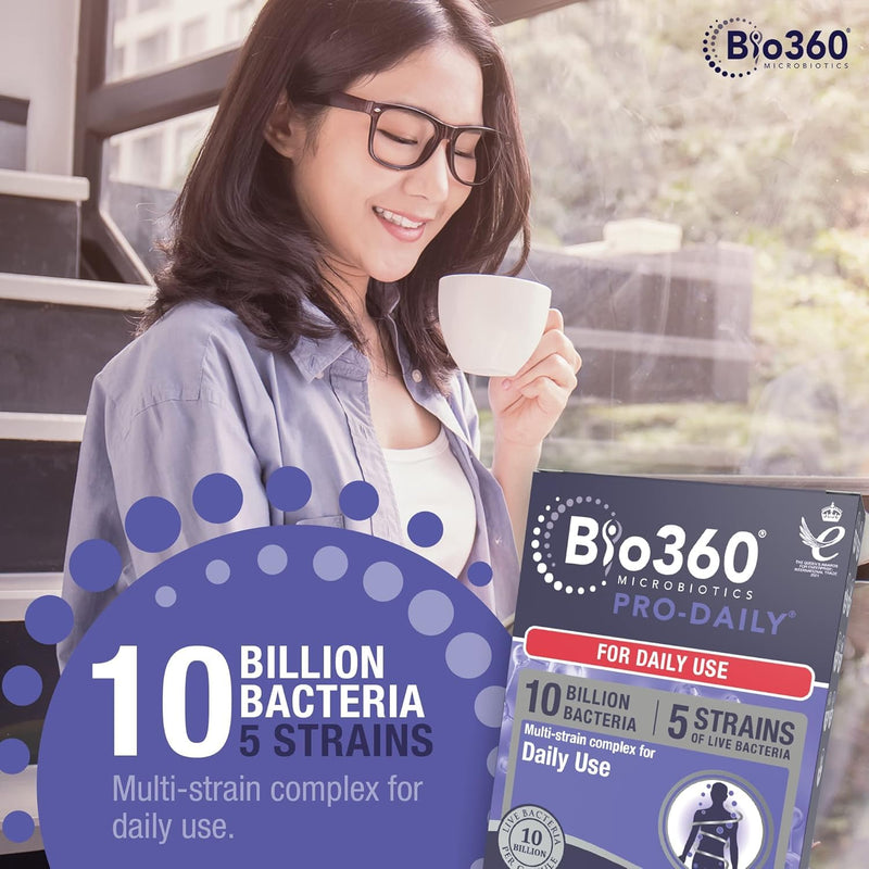 Natures Aid Bio360 Pro-Daily (10 Billion Bacteria) 30 Capsules (Pack of 5)