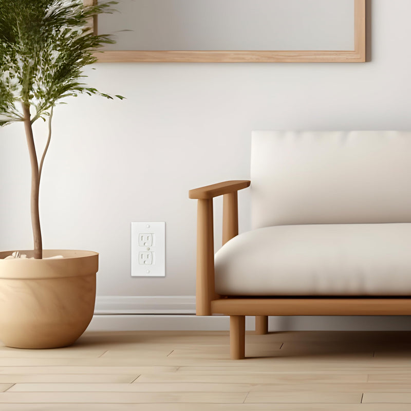 [Australia] - 4-Pack Self-Closing Outlet Covers Baby Proofing - for Standard Single Screw & Decorator 2-Screw Outlets - Child Proof Sliding Outlet Covers 