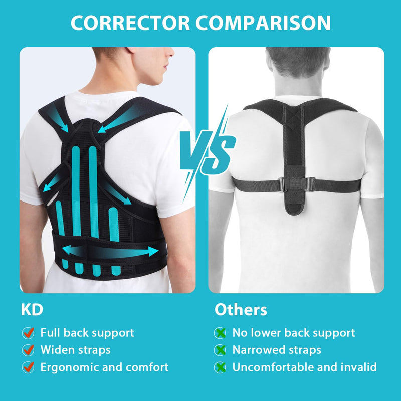 [Australia] - KD Back Brace Posture Corrector - Full Support for Women and Men - Straighten Shoulders, Relieve Upper and Lower Back Pain - Ideal for Scoliosis, Hunchback, Hump, Thoracic Issues (X-Large) X-Large 