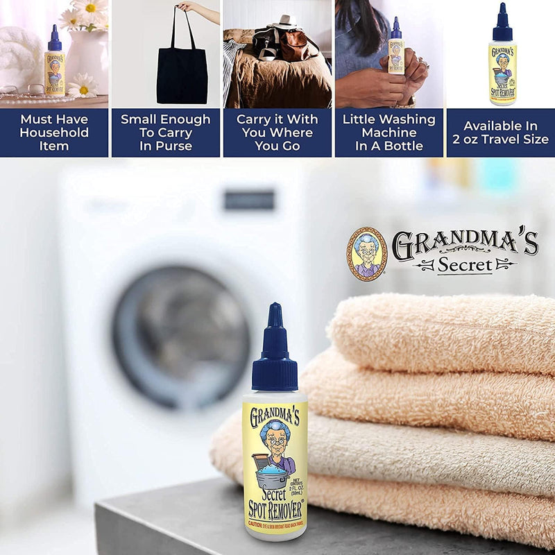 [Australia] - Grandma's Secret Spot Remover - Chlorine, Bleach and Toxin-Free Stain Remover - Stain Remover for Clothes - Fabric Stain Remover Removes Oil, Paint, Blood and Pet Stains – 2 Ounce 