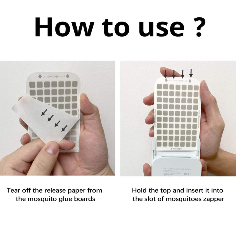 [Australia] - Mosalogic Sticky Card Plug Refill Replacement Glue Cards for Flying Insect Trap Indoor-10pack (No Device) 10Pack Refills White 