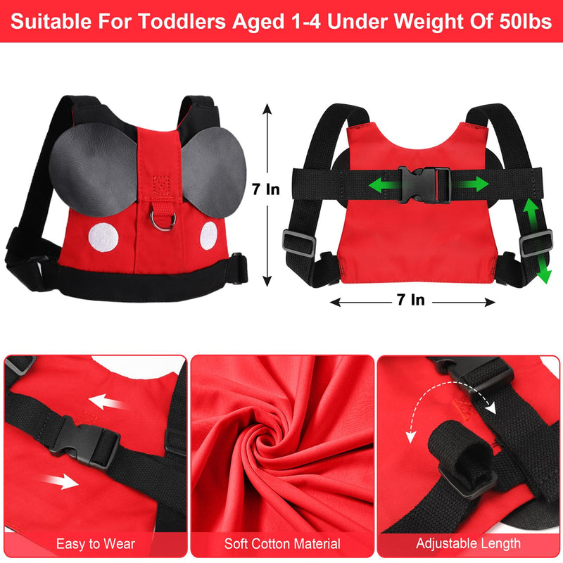 [Australia] - Accmor Toddler Leash Harness, Child Harness Baby Leash + Anti-Lost Wrist Link, Cute Kids Harness with Walking Assistant Strap Belt Tether for 1-5 Years Boys and Girls to Zoo or Mall Red/Boys,Orange Wrist Link 