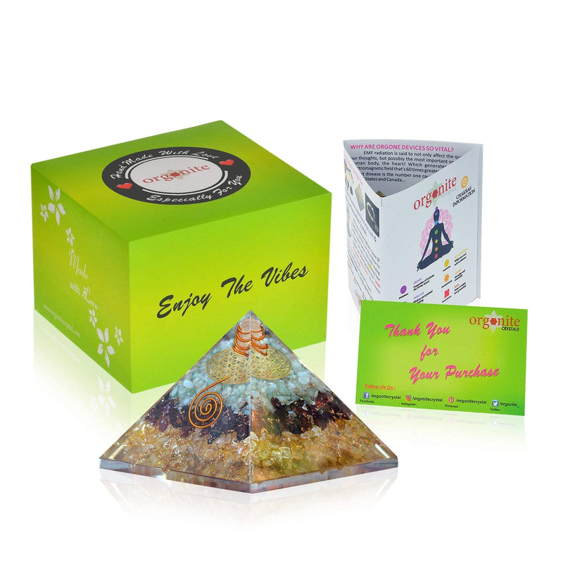 [Australia] - Orgonite Crystal Triple Money Pyramid Energy Generator Promotes Wealth and Prosperity with Green Aventurine, Red Garnet and Citrine – Attract Money and Success with Lucky Orgone Crystals Green Aventurine, Red Garnet and Citrine Crystal 