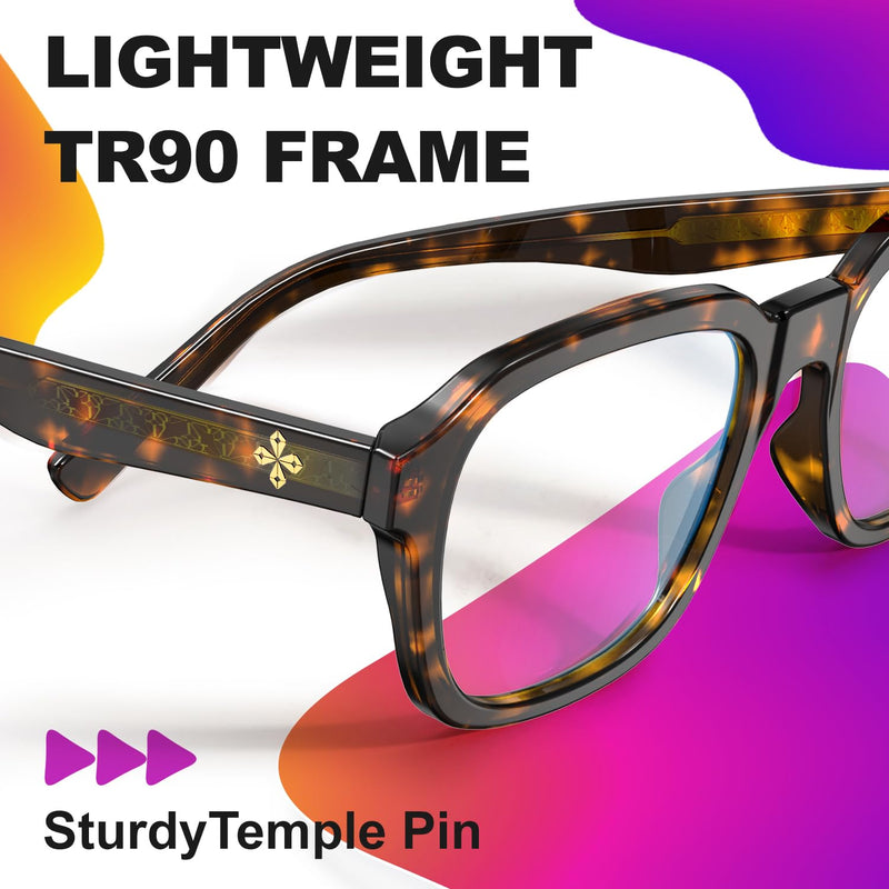 [Australia] - VISOONE Oversized Square Blue Light Blocking Glasses Fashion Computer Eyewear for Women and Men BENNETT Coco Tortoise 1 