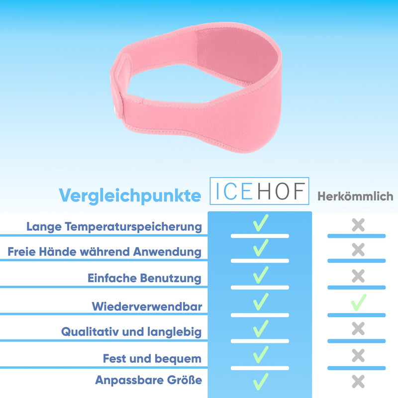 [Australia] - ICEHOF cooling pads wisdom teeth (4x) - with soft fabric for more cooling after dental surgery - cooling pack wisdom teeth cooling compress cooling pads face standard size - pink 