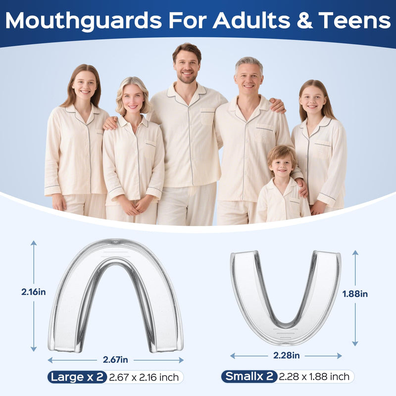 [Australia] - Mouth Guard for Grinding Teeth at Night & Clenching Teeth 2 Size - Upgraded Safety EVA Material Night Guards for Adults & Teens, Reusable Anti-Grinding Dental Guard for Bruxism Protection 