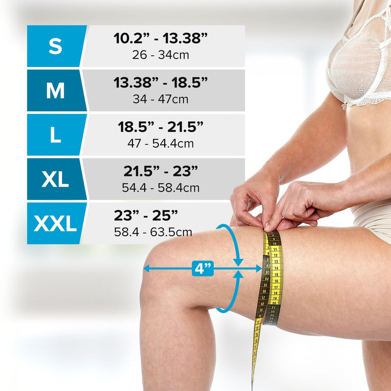 [Australia] - POWERLIX Adjustable Compression Knee Brace for Men & Women, featuring Stabilizers & Patella Support, Optimal Recovery for Knee Pain, Medical Knee Sleeve for Arthritis, Weightlifting, Dance, Running Large Black with Strap 