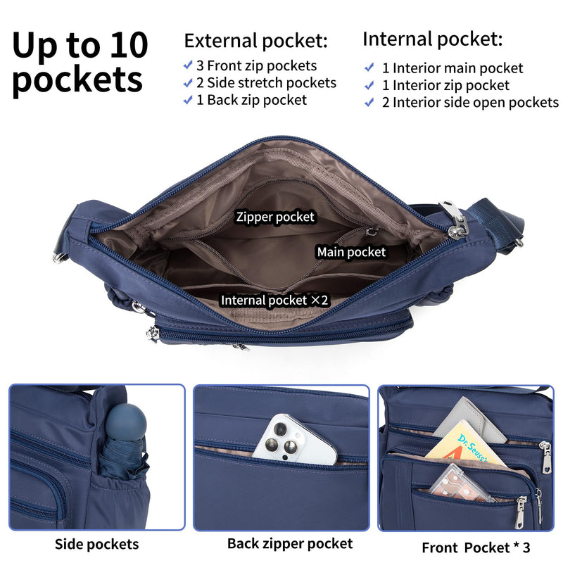 F.FETIVIN For Spirit Airlines Personal Item Bag Foldable Travel Duffel Bag & Pockets Bag Ladies Crossbody Lightweight Nylon Travel Purses