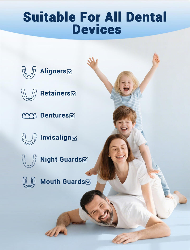 [Australia] - 120 Retainer Cleaner Tablets, Denture Cleaning Tablets for Invisalign, Dentures,Mouth Guard,and Night Guard,Remove Odors Stains and Plaque, for Ultrasonic Cleaners- Mint Flavor,4 Month Supply Blue 