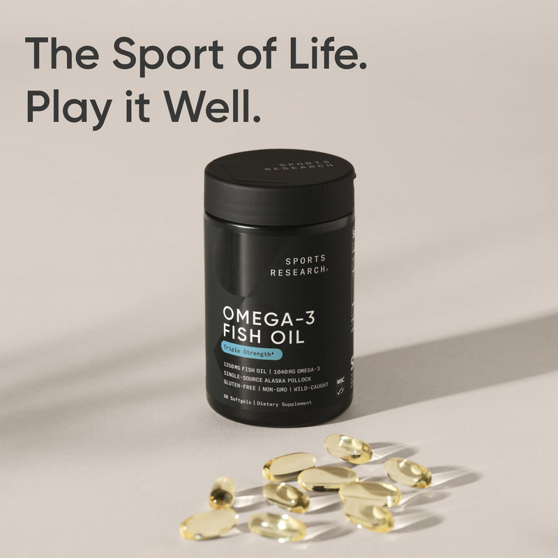Sports Research® Omega-3 Fish Oil 1250mg from Wild Alaska Pollock, 90 Count | Always Fresh Never Fishy | 690mg EPA 260mg DHA per Softgel · Heart & Brain Health* · MSC Certified Sustainable - 90 Servings 90 Count (Pack of 1) From Alaska
