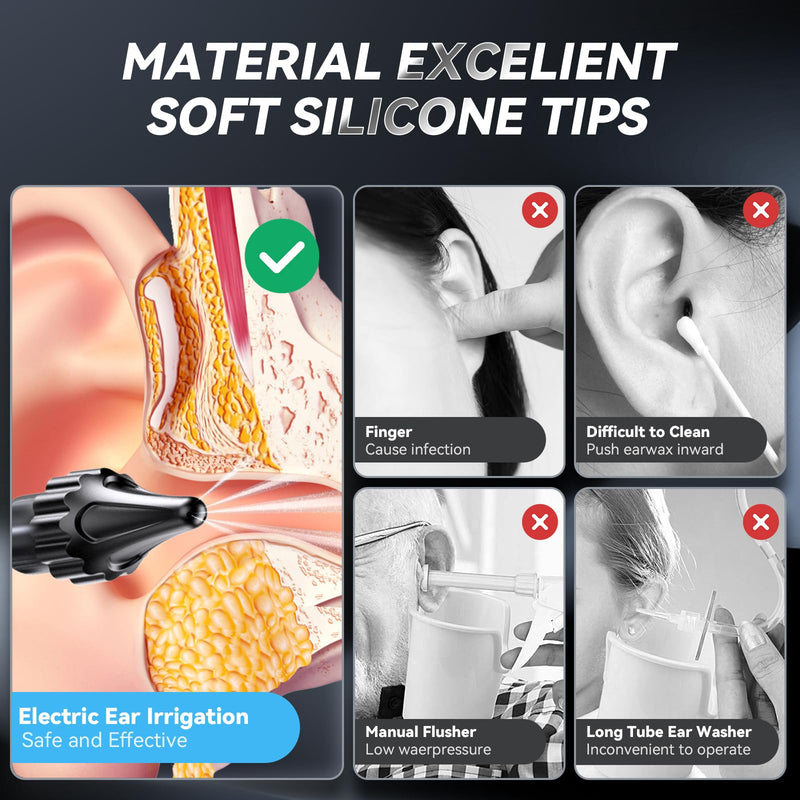 [Australia] - Ear Wax Removal - Electric Ear Cleaner, Ear Cleaning Kit with 5 Pressure Modes, Safe and Effective Ear Cleaning Tool, Ear Irrigation Flushing System with USB Rechargeable 