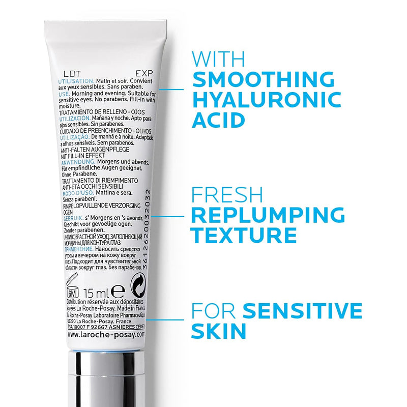 La Roche-Posay Redermic C Vitamin C Eye Cream with Hyaluronic Acid, 0.5oz | Eye cream with Centella Asiatica that helps reduce wrinkles for an anti-aging effect. Suitable for daily use.