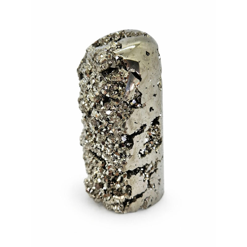 Pyrite Crystal Paperweight – Natural Free Form Stone with Flat Base for Office Desk – Heavy Raw Gold Rock for Wealth & Success – Authentic Peruvian Decor (7 to 8 oz) | Genuine natural iron pyrite rock to attract success. Authentic hand-carved flat bott...