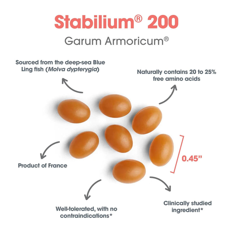 Allergy Research Group Nutricology Stabilium 200 - Natural Sleep Aids for Adults, Stress Relief Supplements, Sleep Support, Fish Oil, Vitamin A, Vitamin B6, Sleeping Pills - 30 Count