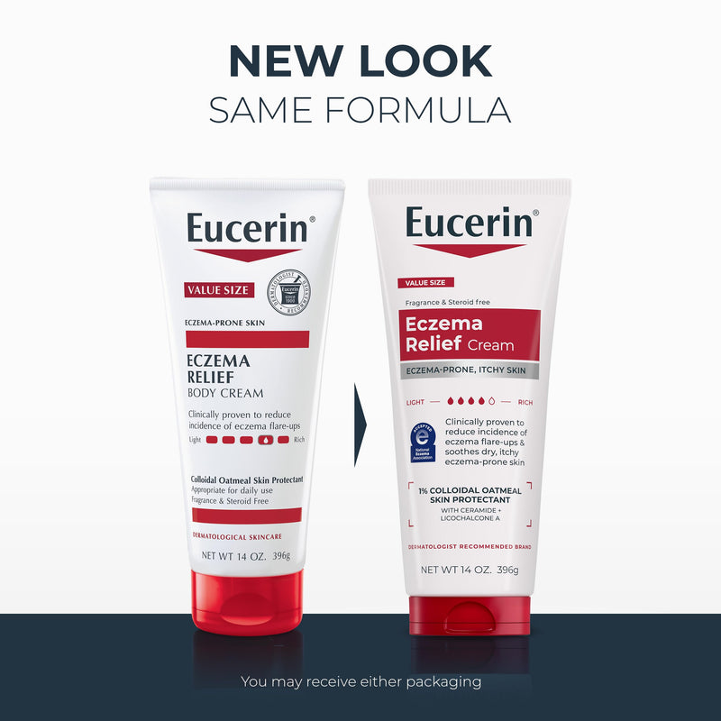 Eucerin Eczema Relief Cream with Colloidal Oatmeal, 14 OZ Fragrance Free 14 Ounce (Pack of 1)