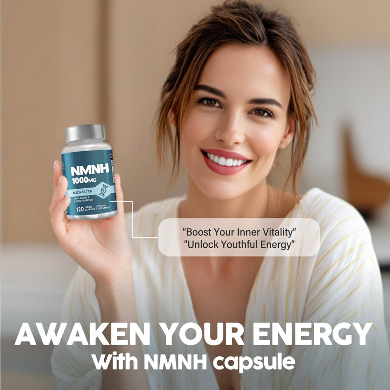 NMNH Capsules, Ultra Strength NMNH Supplement for Healthy Cellular, Aging, Energy & Healthy Aging, Non-GMO, Gluten-Free, 120 Count (Pack of 1) 120 count (Pack of 1)