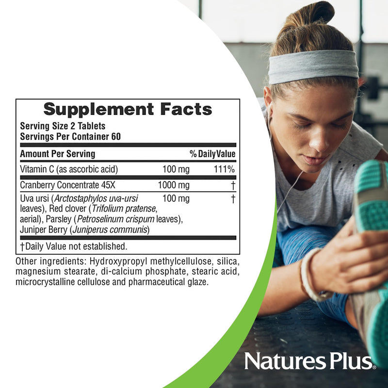 NaturesPlus Ultra Cranberry, Sustained Release - 1000mg, 120 Tablets - with Vitamin C - Vegetarian, Gluten Free - 60 Servings 120 Count (Pack of 1)