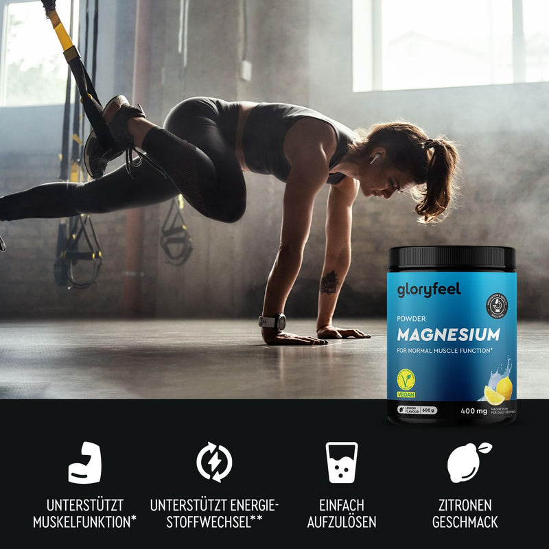 [Australia] - Magnesium complex powder 600g - High dosage with bisglycinate, citrate & malate - Fast solubility - For muscles, nerves & electrolyte balance* - Lemon flavor - 100% pure and laboratory tested 