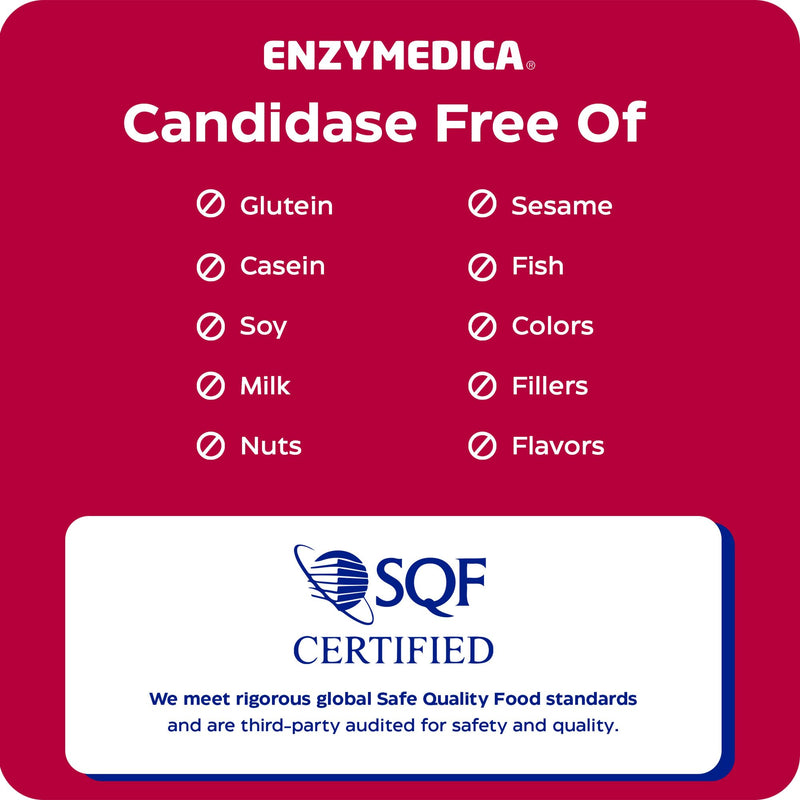 Enzymedica, Candidase, Yeast Balance, Dietary Supplement, Enzyme Support, 42 Capsules, Vegan, Gluten-Free, Soy-Free, Non-GMO