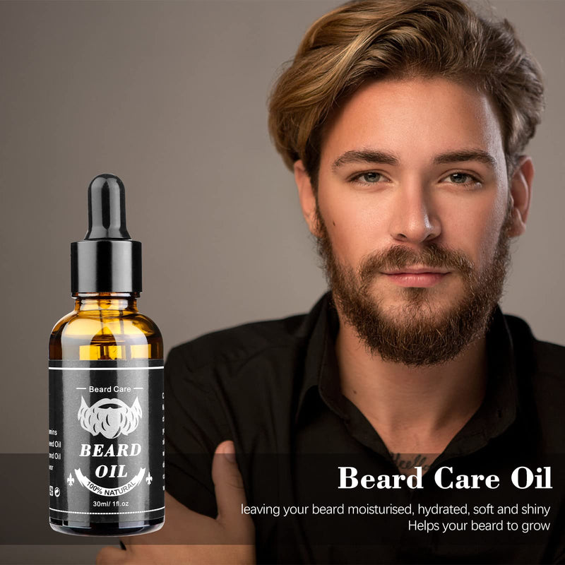 [Australia] - MXTIMWAN Beard care set for men, 10 pieces, gifts, beard set for men with beard shampoo, beard oil, beard balm, beard comb, beard brush, beard scissors, travel bag, razor with 2 interchangeable blades, instructions 