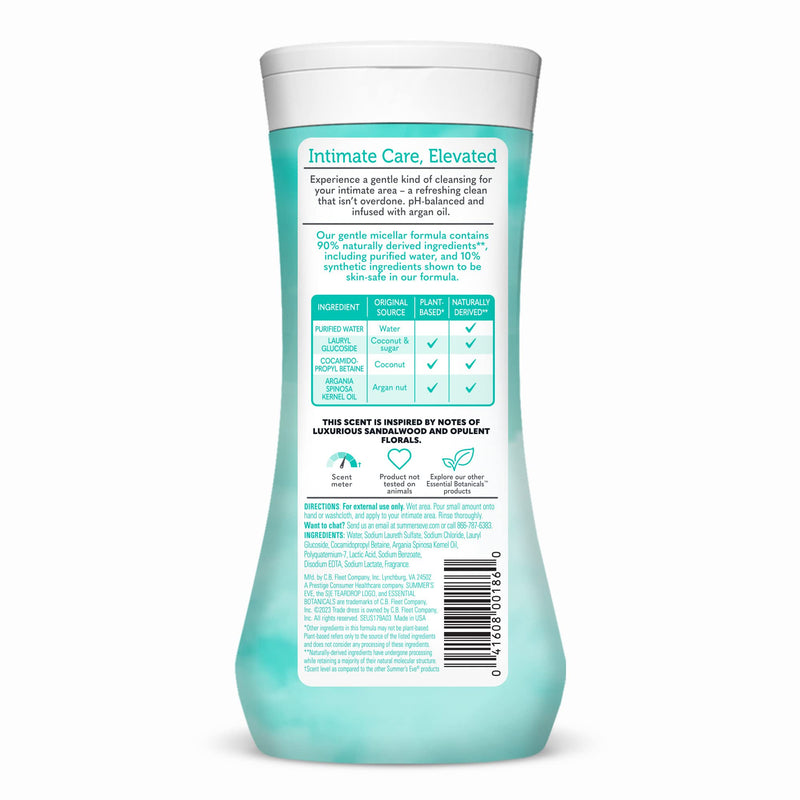 [Australia] - Summer's Eve Essential Botanicals Gentle Wash with Argan Oil, Removes Odor, pH balanced, 12 fl oz 12 Fl Oz (Pack of 1) 