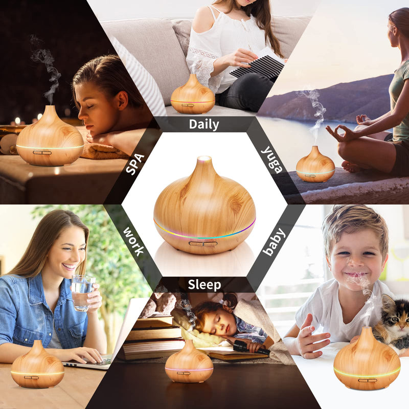 [Australia] - Aroma Diffuser for Essential Oil Large Room,Office Essential Oil Diffusers for Home Kids, Cool Mist humidifier for Bedroom Quiet with Ambient Light,Waterless Auto Off Aromatherapy, 1 count, pack of 1 Beige 
