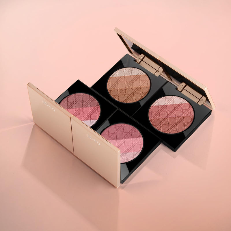 [Australia] - GA-DE Glow FX Natural Face Palette - Blush for Cheeks, Bronzer Powder, and Highlighter Makeup - Enriched with Jojoba Oil - 139 Blooming Chic - 0.42 oz 50 - Porcelain 