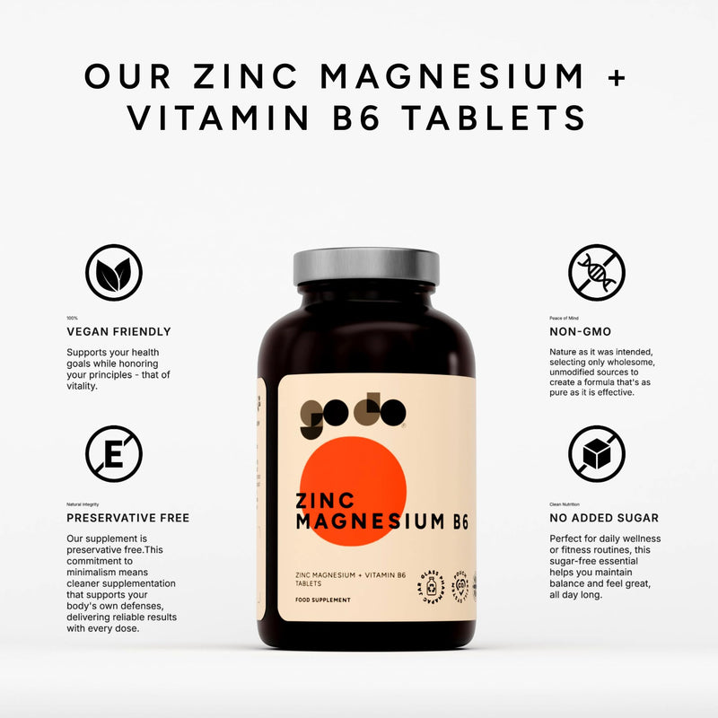 go do Zinc Magnesium Vitamin B6 Tablets — 360 Tablets, 12 Month Supply 360 count (Pack of 1)