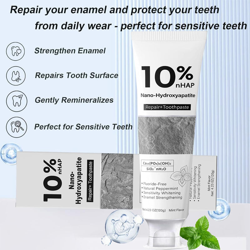 [Australia] - Nano-Hydroxyapatite Toothpaste, New Upgraded Formula, Strengthens Enamel,Fluoride-Free Toothpaste ，Gentle on Sensitive Teeth 4.23oz 2pc 2pcs 