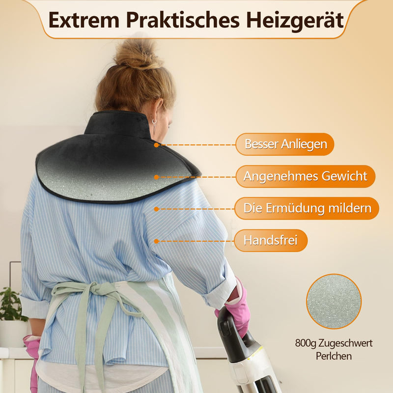 [Australia] - Comfytemp Wireless weighted heating pad for neck and shoulder with 36Wh battery, 1.1 kg neck warmer, shoulder warmer with 3 temperature levels, 52x25 cm heat pad with automatic switch-off 