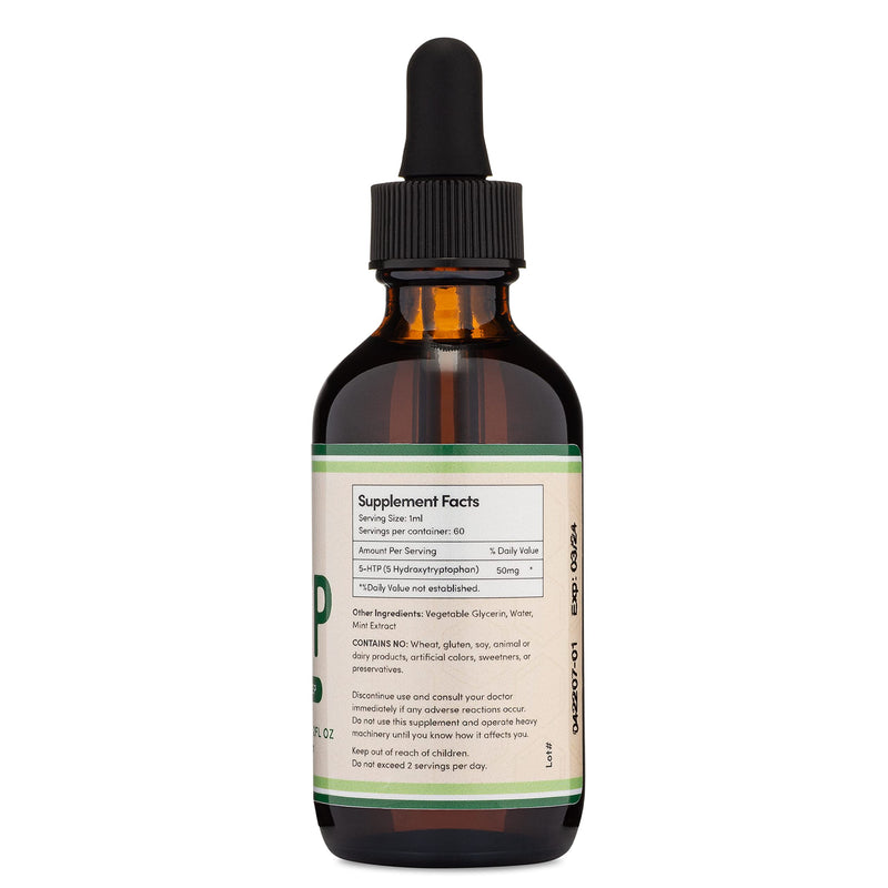[Australia] - 5HTP Liquid Drops - More Absorbable and Effective Than 5 HTP Capsules (60 Servings of 50mg 99%+ 5-HTP) Serotonin Supplement for Mood, Sleep, and Relaxation by Double Wood 