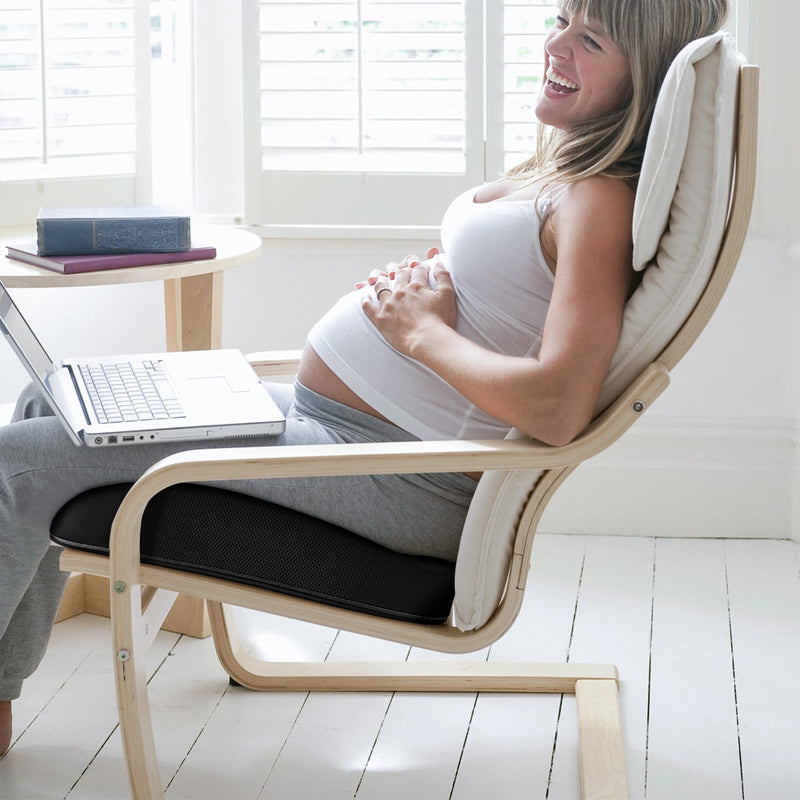 [Australia] - Benazcap Donut Pillow Seat Cushion for Tailbone Pain Relief, Strong Support Memory Foam Hemorrhoid Pillow by Ergonomic for Coccyx, Sciatica, Pregnancy, Postpartum 17.3"x15.3"x3" Black 