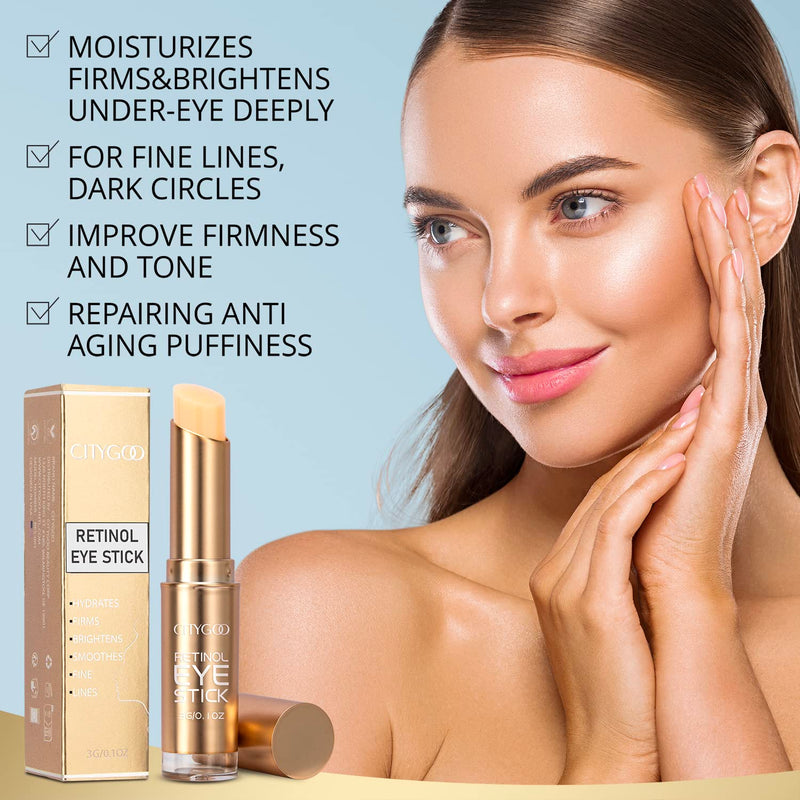 [Australia] - Retinol Eye Stick With Collagen, Hyaluronic Acid For Dark Circle, Wrinkles in 3-4 Weeks, Under Eye Cream Anti Aging, For Puffiness and Bags Reduces Fine Lines 