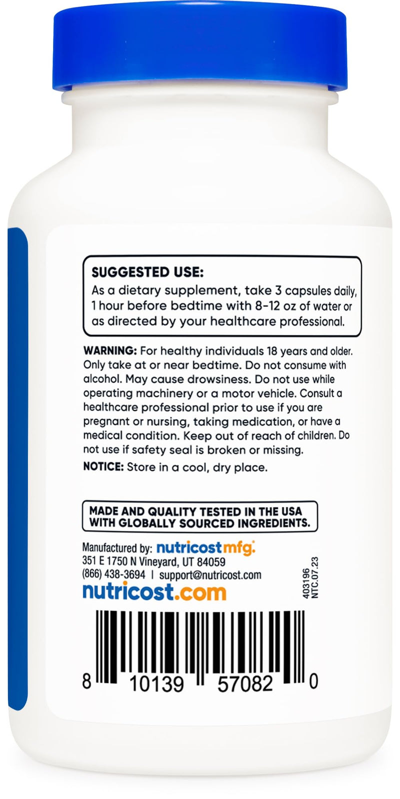 Nutricost Sleep Aid Complex 1330mg Serving (90 Capsules) 90 Count (Pack of 1)