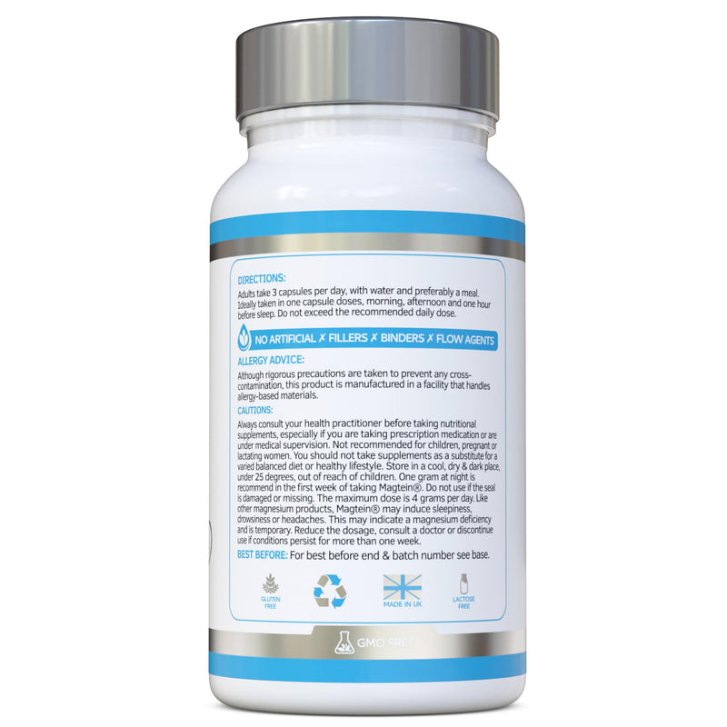 Magnesium L-Threonate Complex 7-in-1 with 1000mg of Magtein Plus Magnesium as Bisglycinate, Taurate, Citrate, Gluconate, Malate & Lactate - Supports Sleep - Vegan, UK Made and No Artificial Nasties