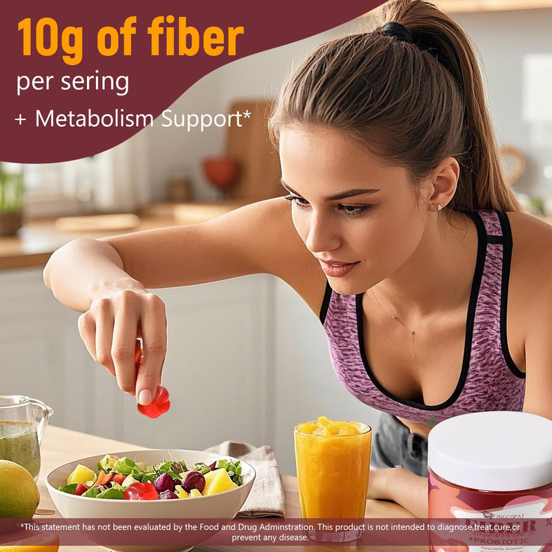 [Australia] - Fiber Gummies with Probiotics,10G Fiber per Serving No Sugar Added Apple Flavor, with 10 Billion CFU Probiotics Blend, Apple Cider Vinegar, Vitamin C, Inulin, Bloating Support 90 Count 90 Count (Pack of 1) 